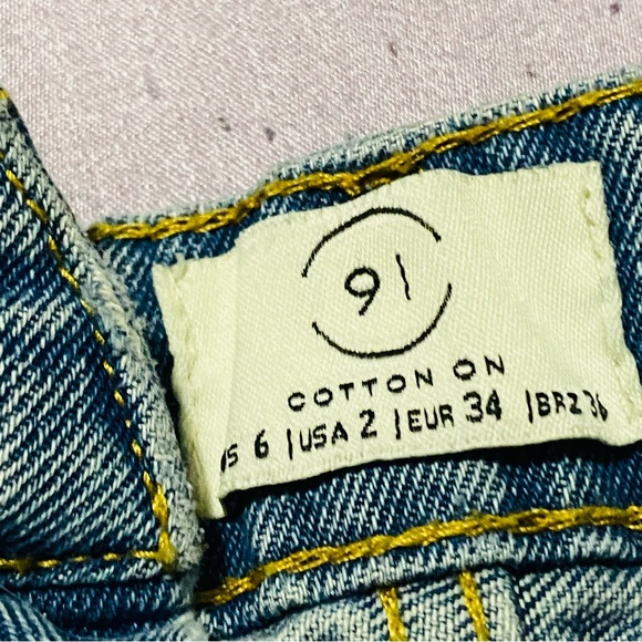 COTTON ON High Rise Flashback Denim Short in Heritage Light Blue Sz 2 Summer - Picture 7 of 8